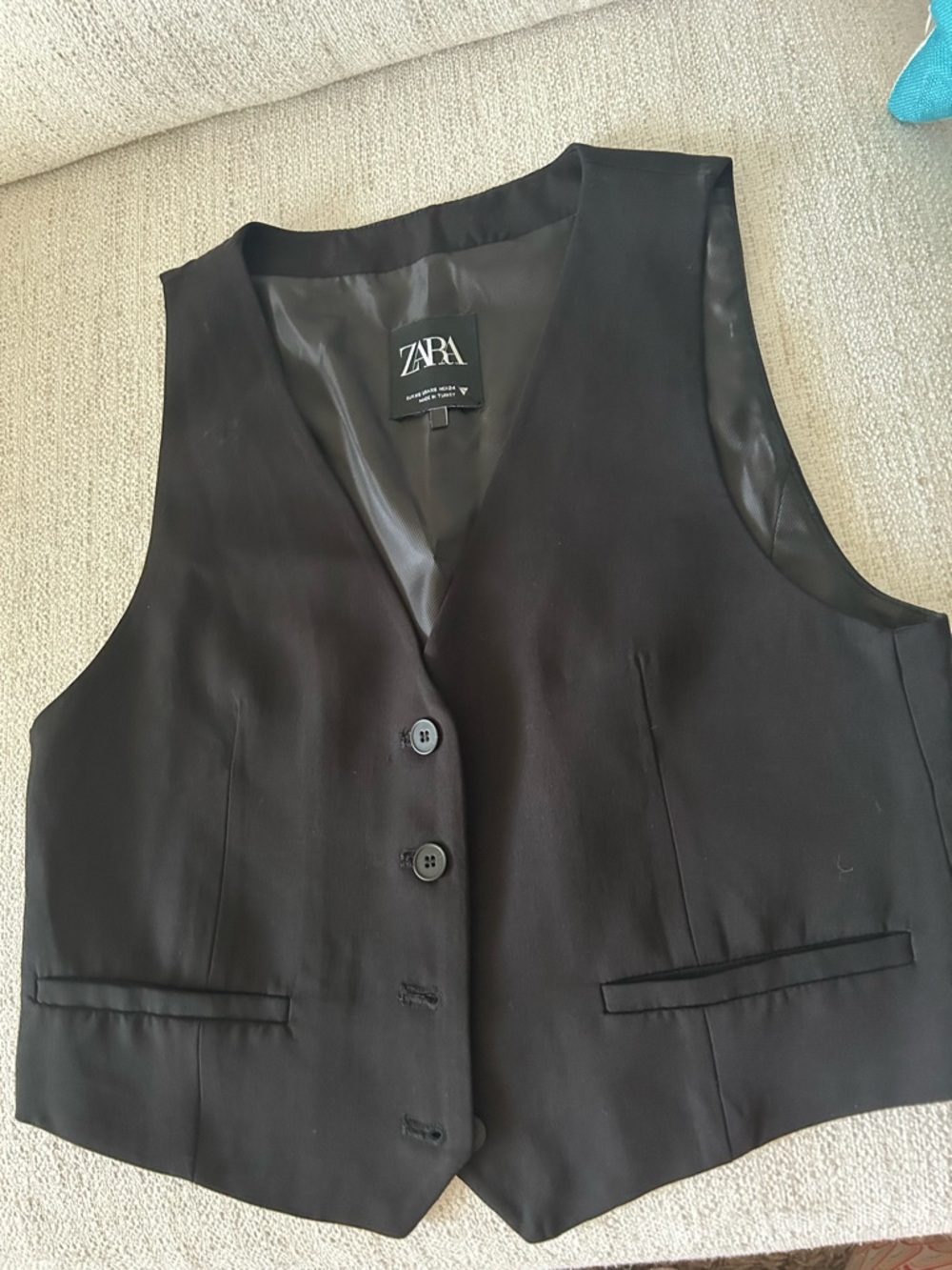ZARA Black Classic Vest XS